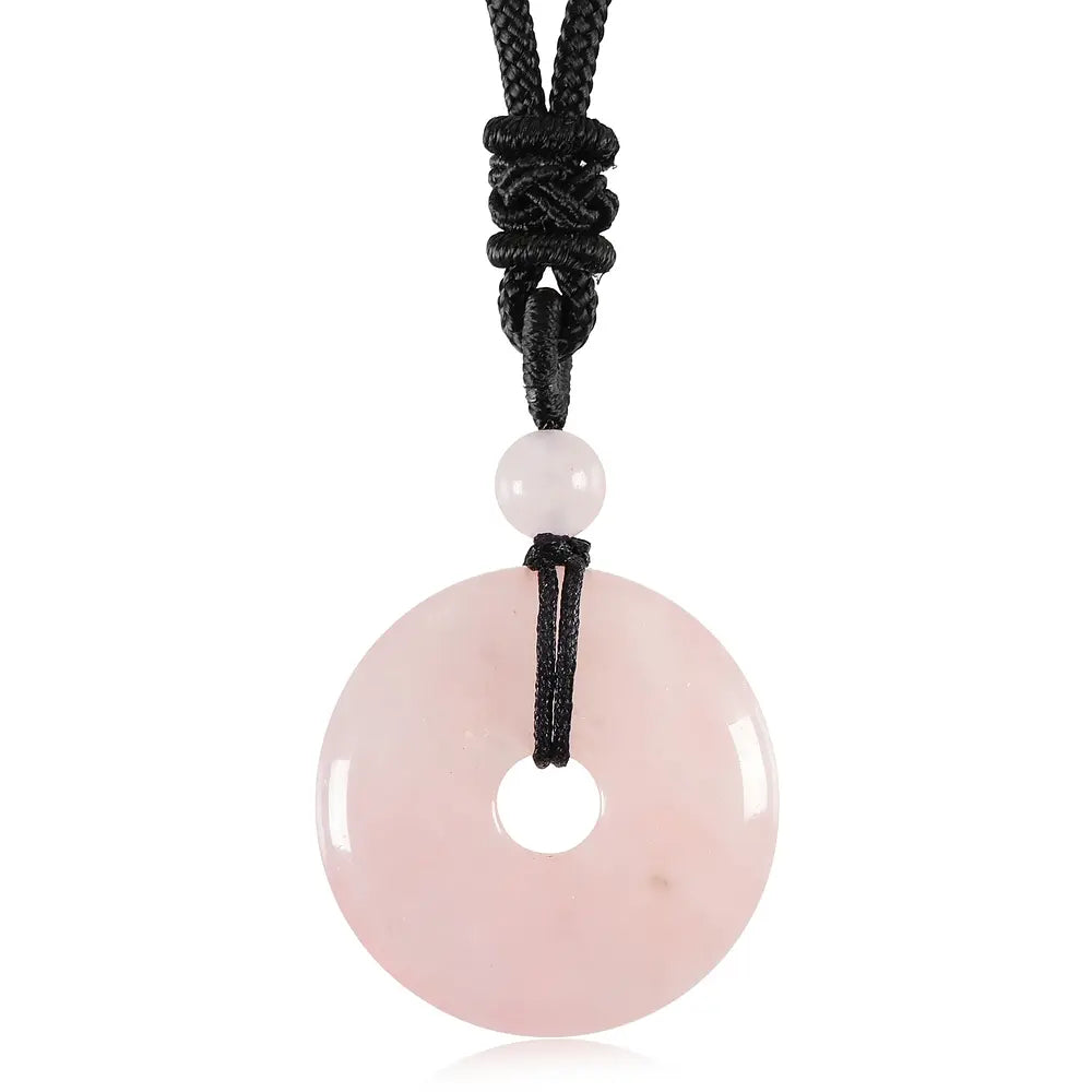 Joya Colgante Redondo Cuarzo Rosado
