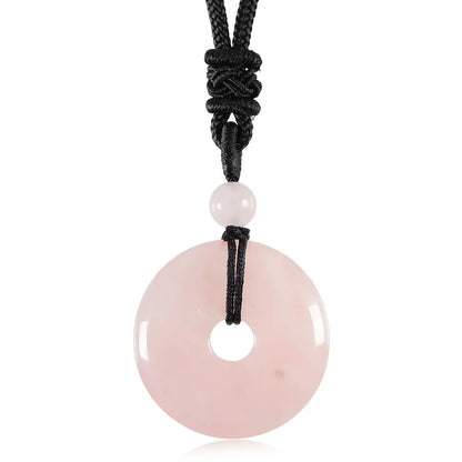 Joya Colgante Redondo Cuarzo Rosado
