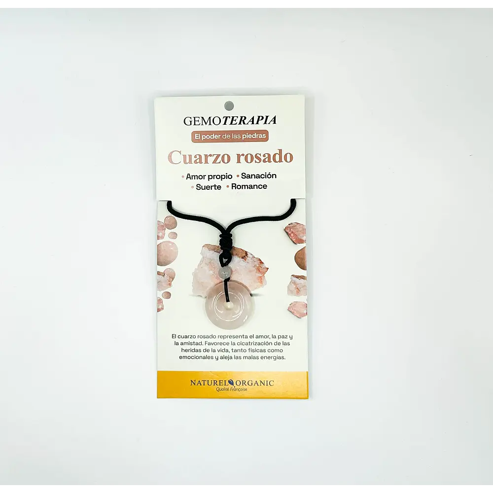 Joya Colgante Redondo Cuarzo Rosado