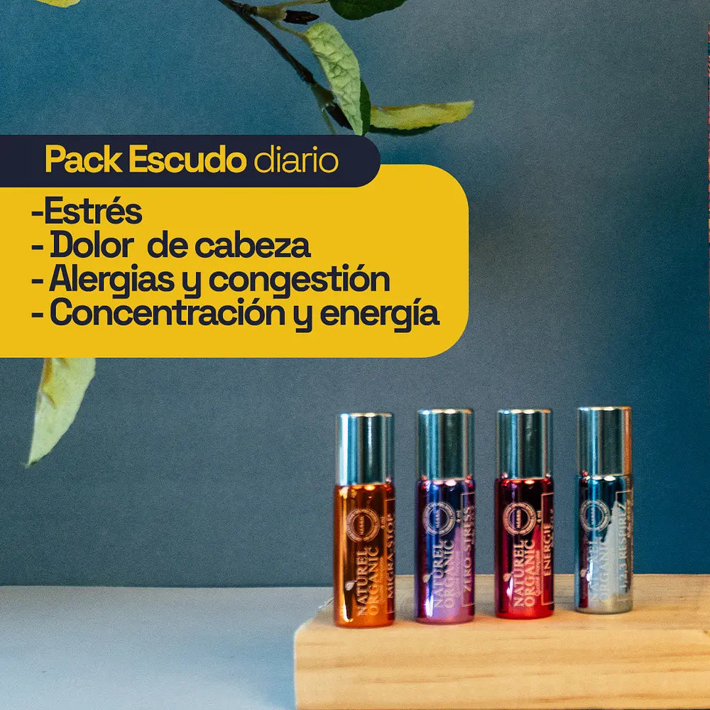 Pack escudo diario 4 en 1- Estrés•Dolor•Energía