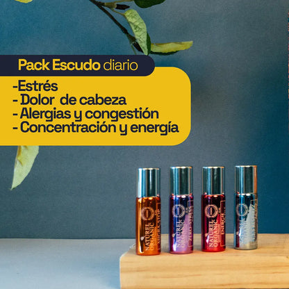 Pack escudo diario 4 en 1- Estrés•Dolor•Energía