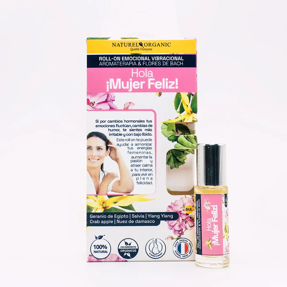 Roll On Hola Mujer Feliz Aromaterapia Y Flores De Bach 5Ml