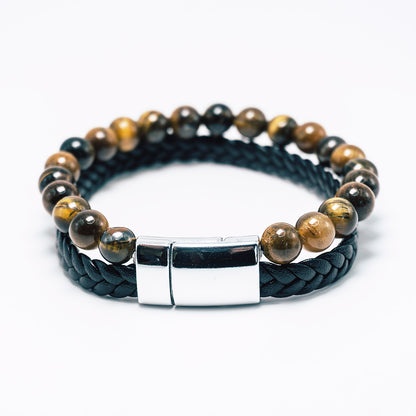 Joya Pulsera Hombre Ojo De Tigre