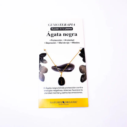 Joya colgante cruz ágata negra, protección, mal de ojo, miedos, depresión