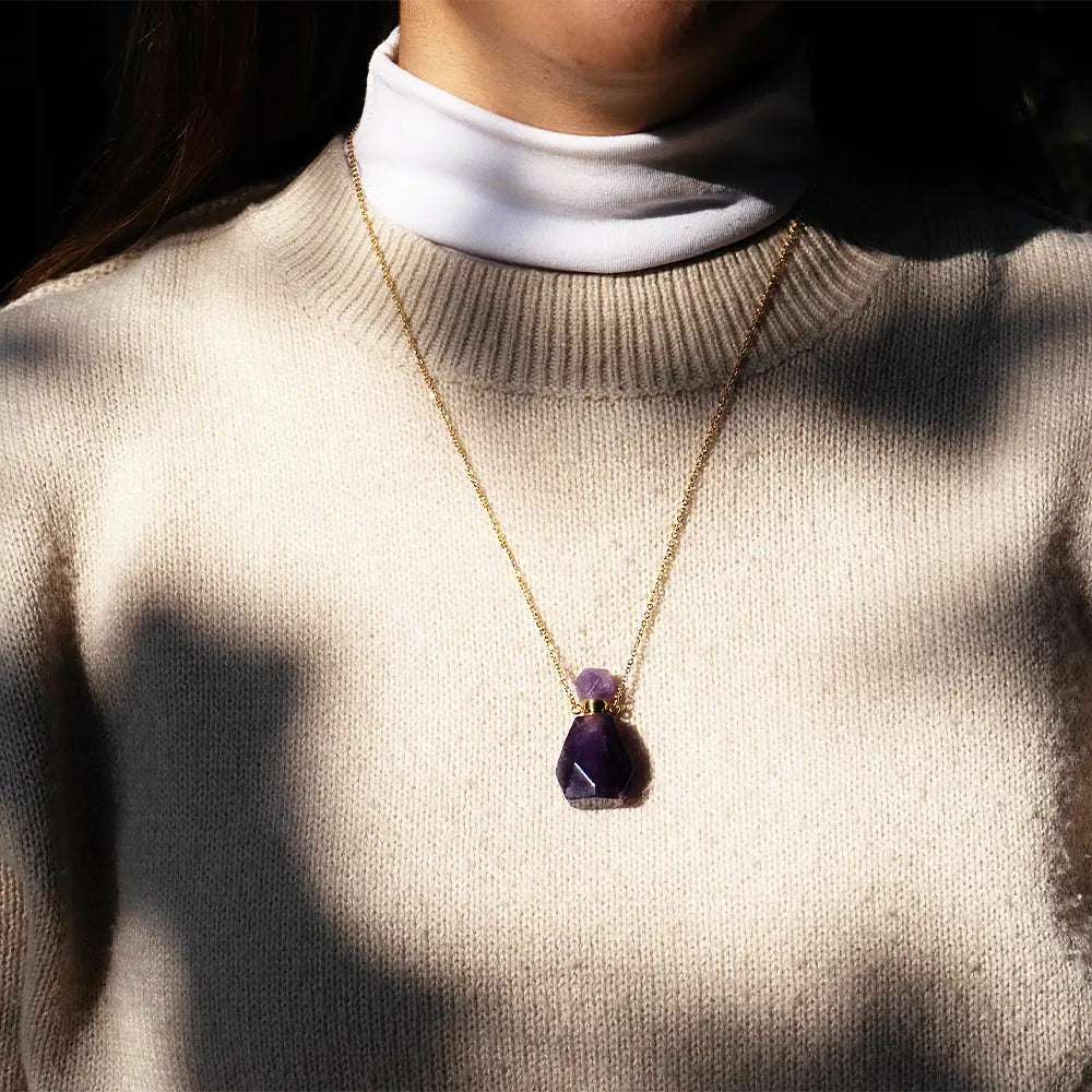 Joya colgante difusor Amatista, tranquilizante natural, ansiedad, insomnio, estrés